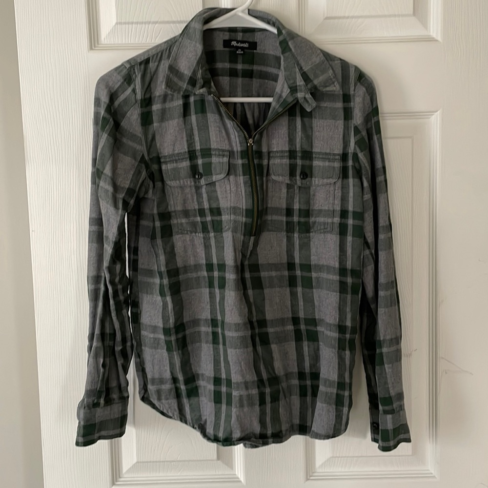 Madewell half zip flannel
